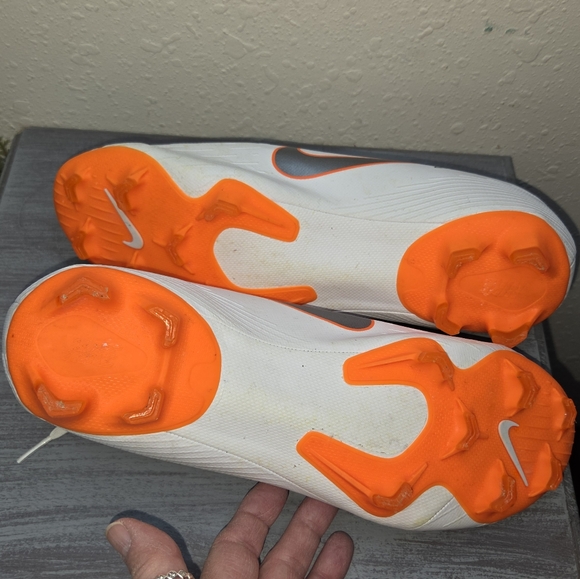 Nike Mercurial Vapor 12 Pro FG White and Orange Soccer Cleats Size 11.5 (SQ2) - Picture 11 of 11